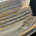 Vintage WALBRZYCH POLAND EMBOSSED VIOLET DINNERWARE SERVICE FOR 4