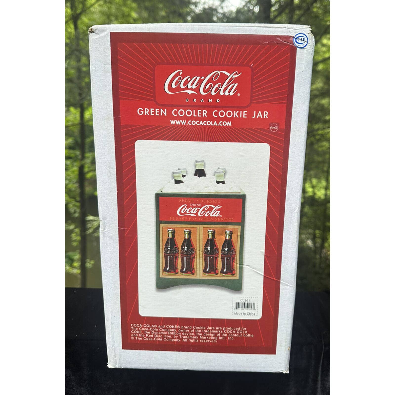 New Sealed Coca Cola GREEN COOLER COOKIE JAR Very Rare Vintage