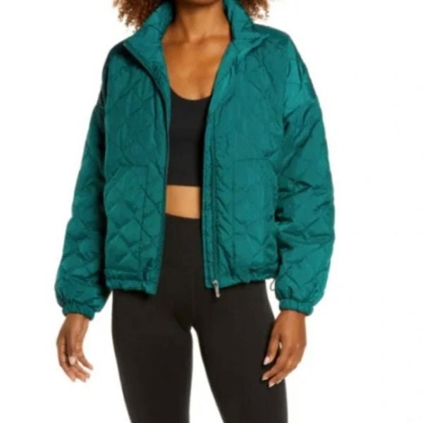 NWT ZELLA Women’s Quilted Bomber Jacket Moss Green - Size XXS