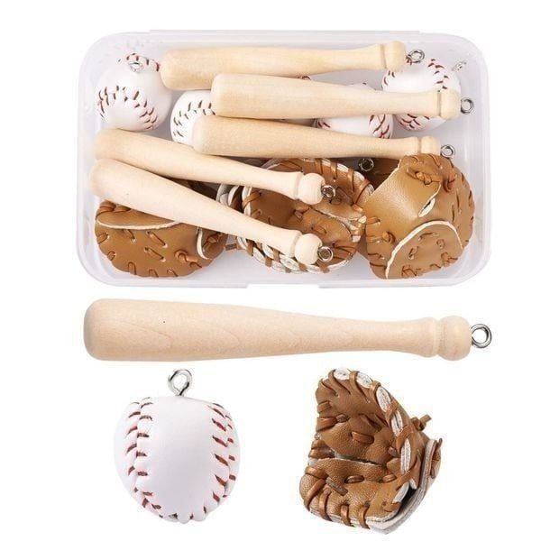Craftdady Lovely Sports Ball Pendant Charm Baseball Bat Glove Hanging Charm Orn