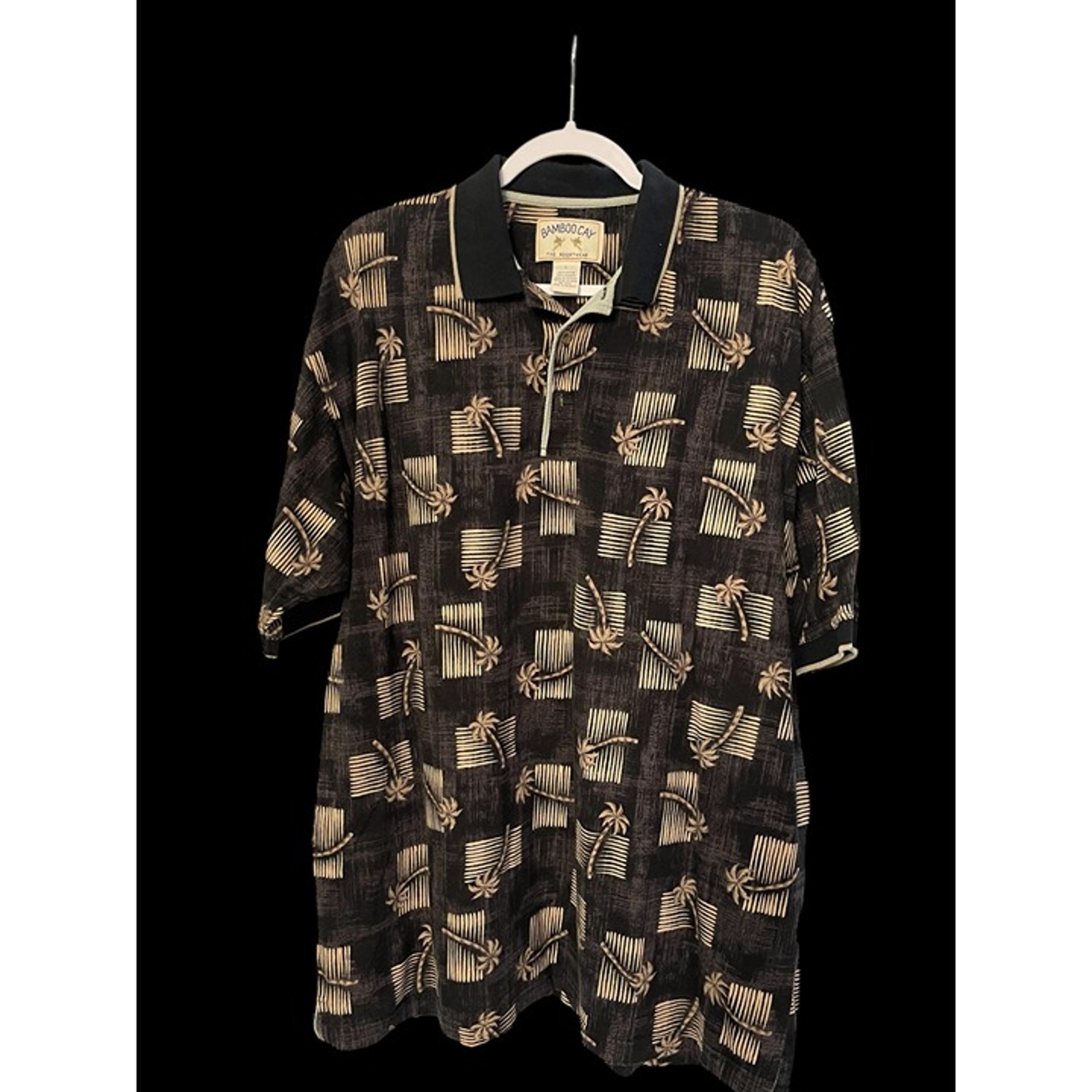Bamboo Cay Fine Resort Wear Polo Shirt Men's  Multicolor Black Size Large