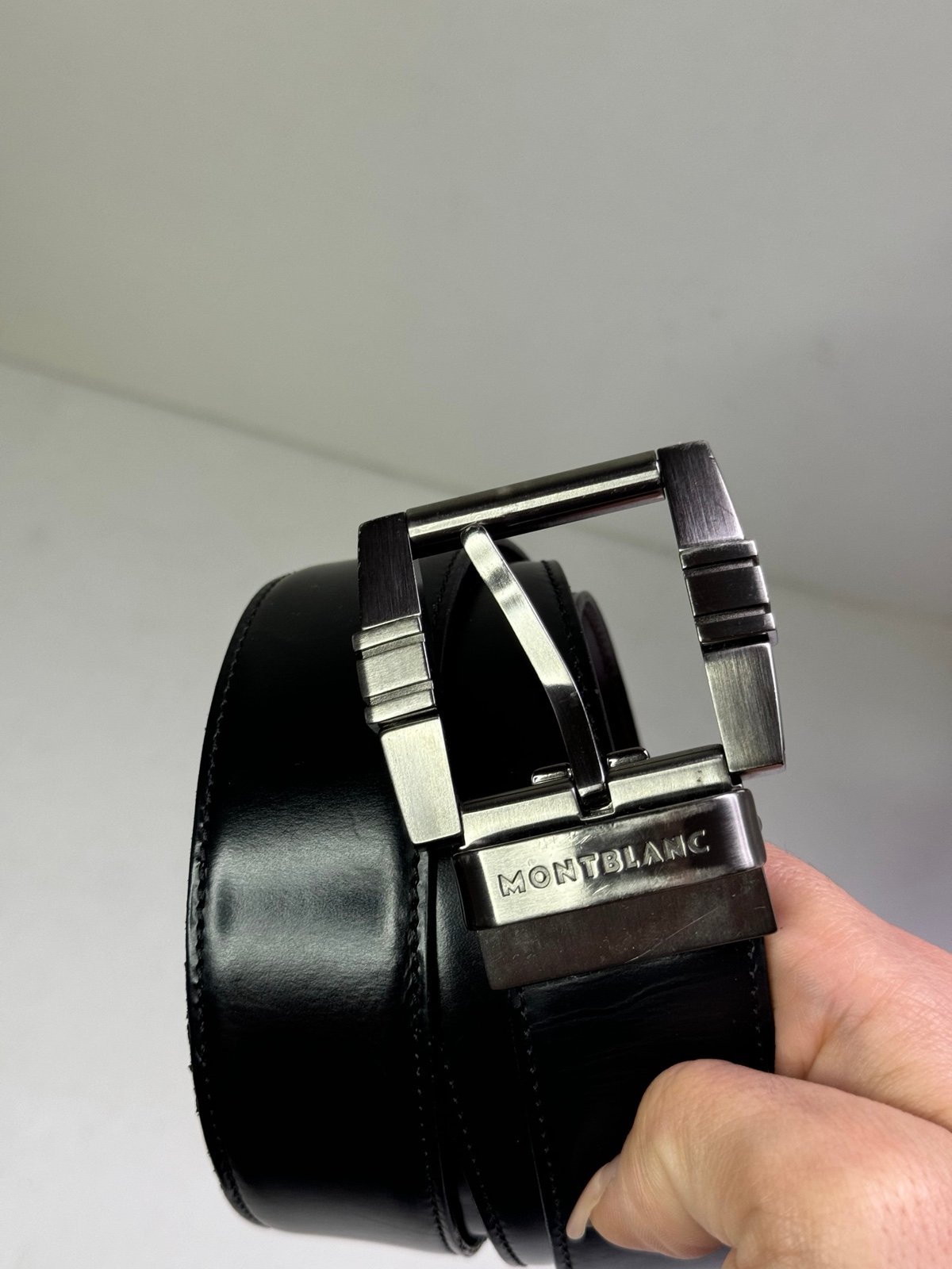 MONTBLANC Black Leather Men's Belt