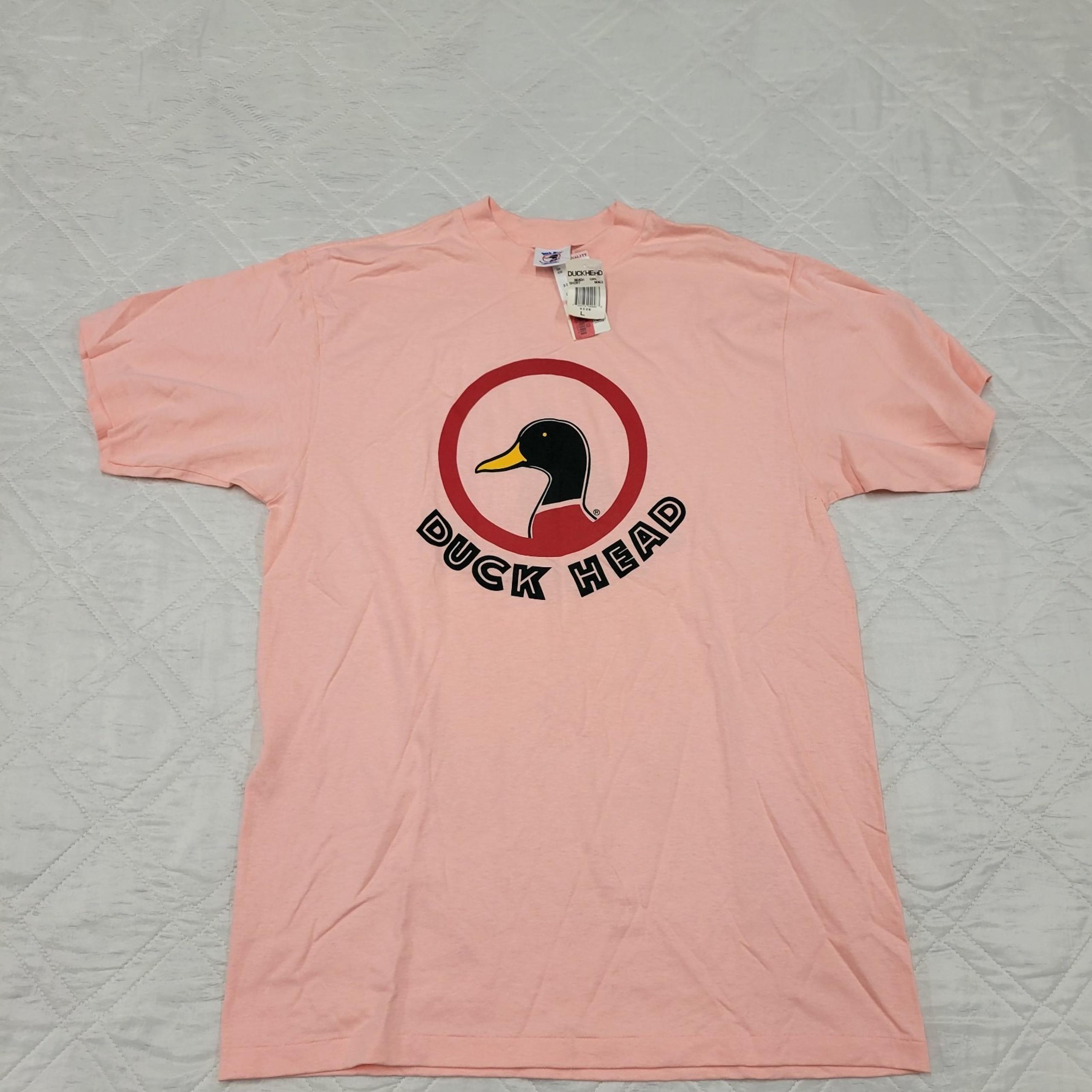 Duck Head Vintage 2 sided pink T shirt made in the USA nwt men's L