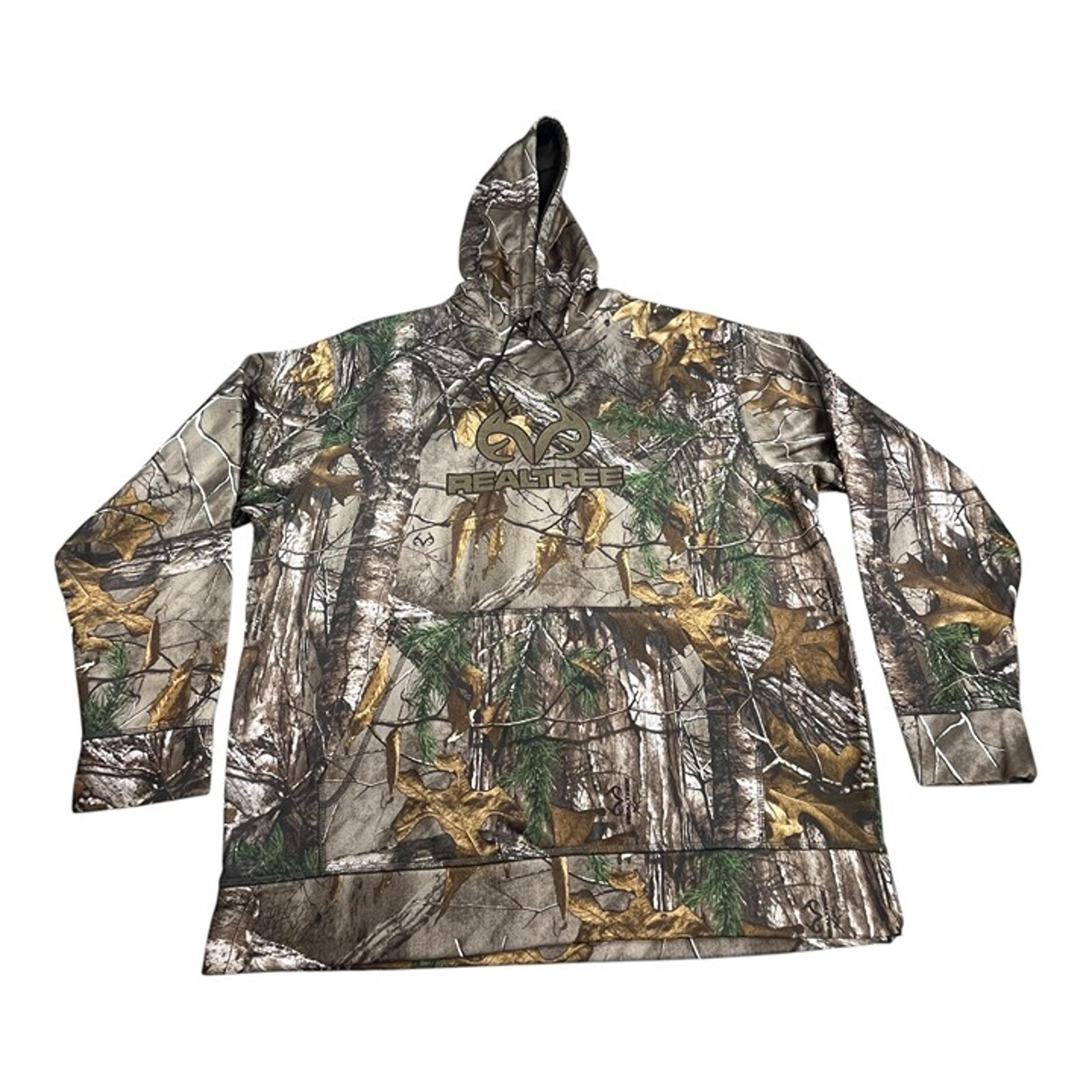 Realtree Edge Pullover Hoodie Mens L Brown Camouflage Fleece Hunting Y2K Fishing