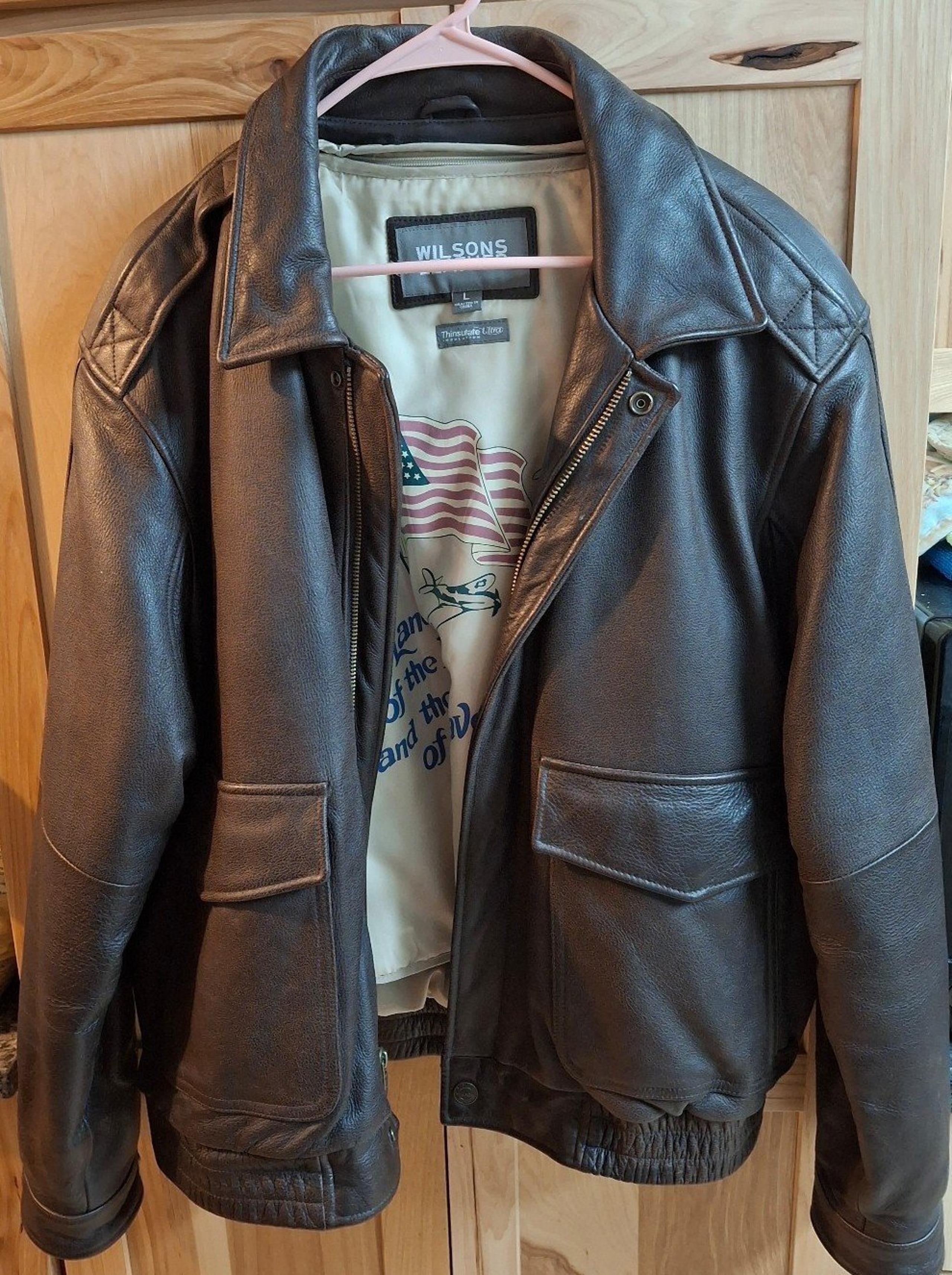 Wilsons Men's Large Leather Bomber Jacket NWOT ***MADE IN USA***