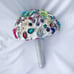 Multi color Bridal bouquet sparkly peacock rhinestone bedazzled One of kind