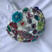 Multi color Bridal bouquet sparkly peacock rhinestone bedazzled One of kind