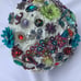 Multi color Bridal bouquet sparkly peacock rhinestone bedazzled One of kind
