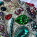 Multi color Bridal bouquet sparkly peacock rhinestone bedazzled One of kind