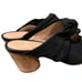 Bernardo Finley Suede Knot Wood Block Heel Mules Black