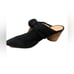 Bernardo Finley Suede Knot Wood Block Heel Mules Black