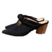 Bernardo Finley Suede Knot Wood Block Heel Mules Black