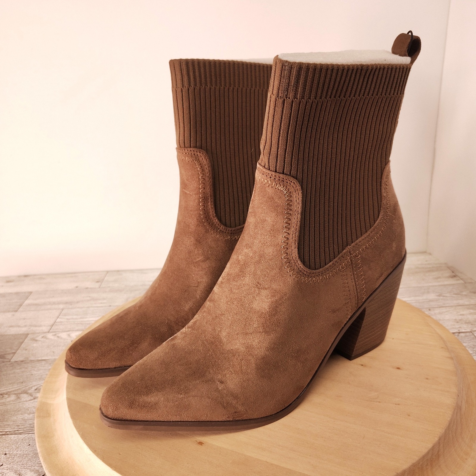 Universal Thread Brown Western Boot Pointed Toe Ankle Boots Womens Size 11 NEW
