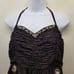 Free People Sweet Safari Top S Brown Stripe Halter Sweetheart Embroidery Mirrors