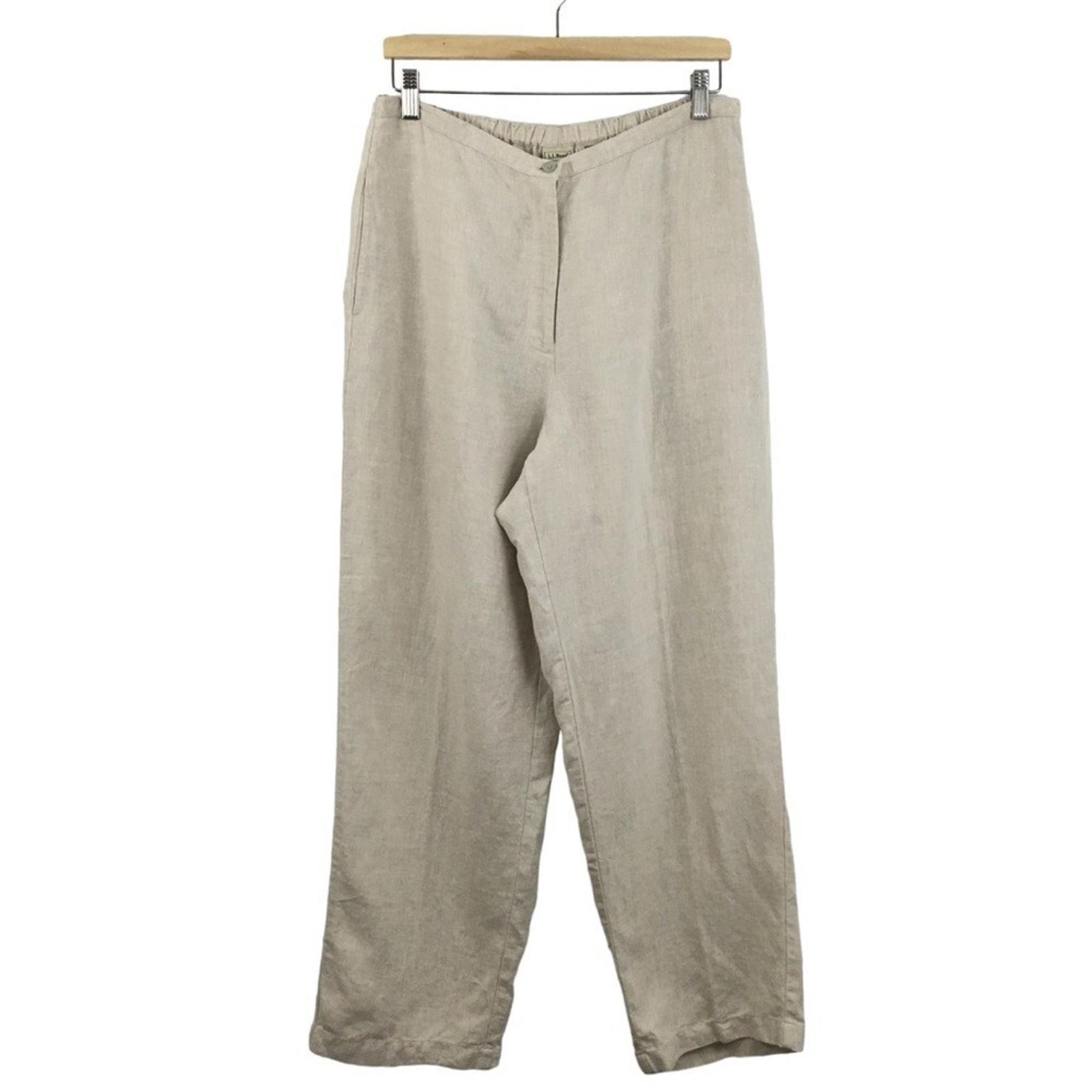 L.L Bean Womens 100% Linen Pants Size 14