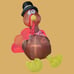 Gemmy Airblown Inflatable Turkey Thanksgiving Decoration 6 Feet Tall