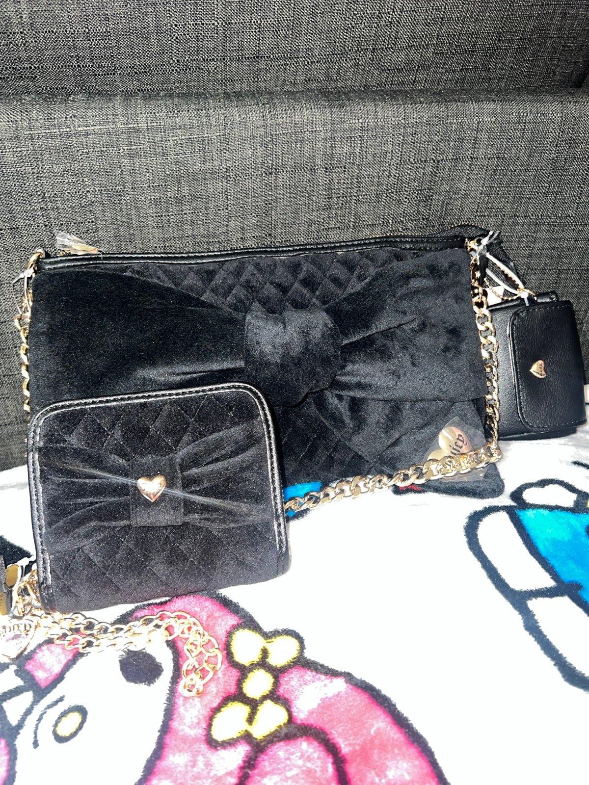 Juicy Couture Tied with A Bow Shoulder Bag with Coin Purse & Matching Wallet