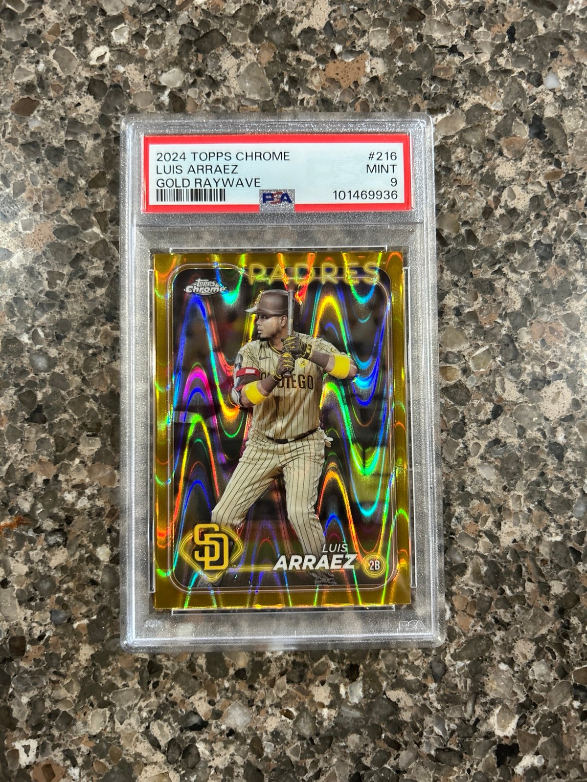 Luos Arraez /50 topps chrome gold raywave pop 3