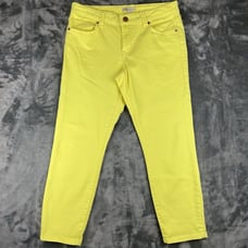 Cabi 760 Womens Limon Bree Cropped Jeans Size 8 Lemon Yellow