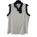 NWT Callaway XL Sleeveless Golf Polo Color Block Brilliant White Navy Trim Eco