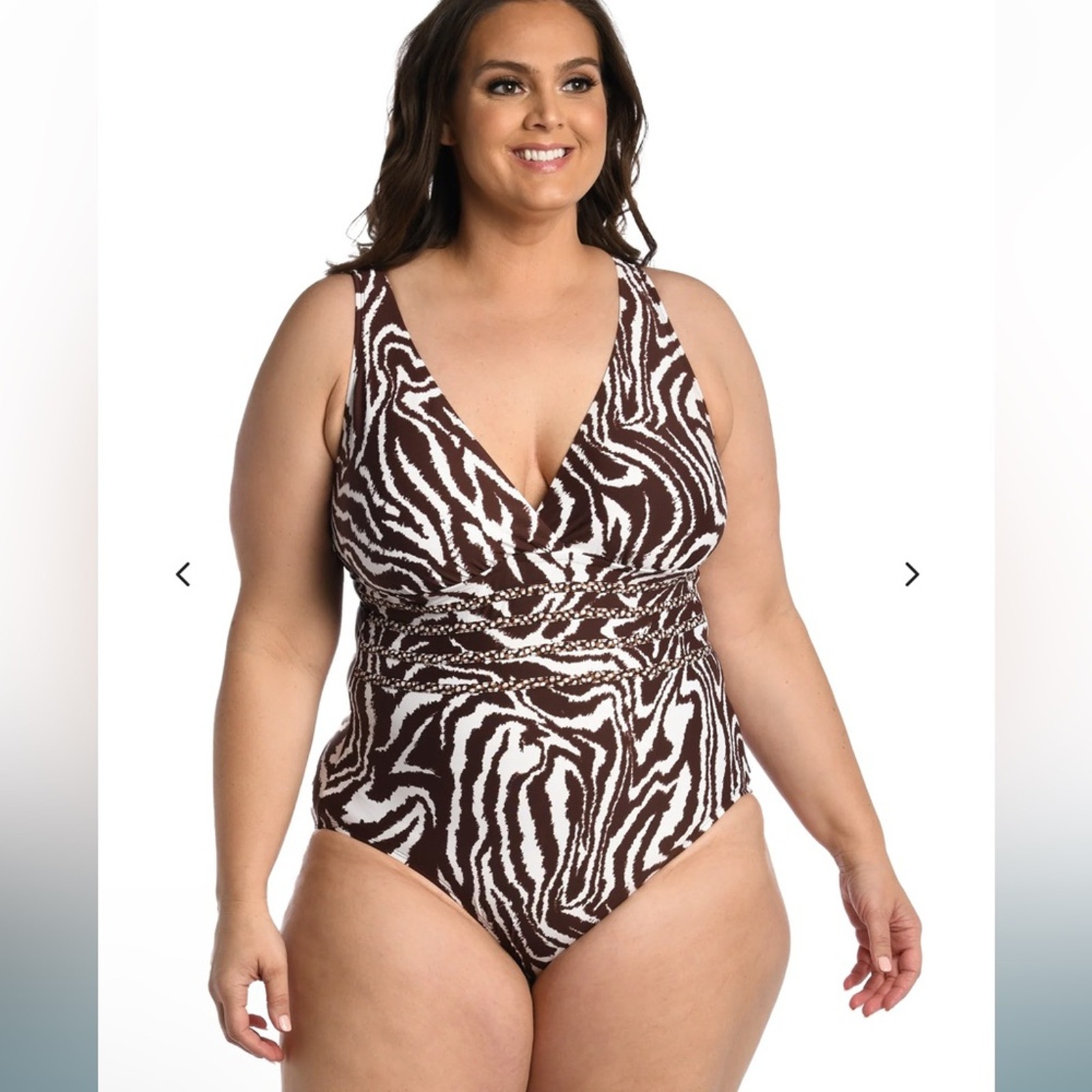 NWT La Blanca Fierce Lines Multi Strap One Piece Size 16