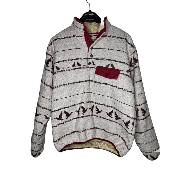 Southern Proper Men’s Duck Call Sherpa Lined Pullover Sweater Jacket Large B