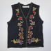 Ugly Christmas Holiday Sweater Vest Embroidered Poinsettia Presents Vintage sz S