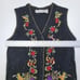 Ugly Christmas Holiday Sweater Vest Embroidered Poinsettia Presents Vintage sz S