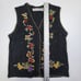 Ugly Christmas Holiday Sweater Vest Embroidered Poinsettia Presents Vintage sz S