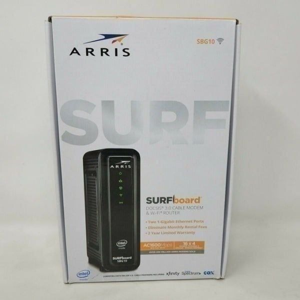 OPEN BOX ARRIS SBG10 DUAL BAND WI-FI ROUTER CABLE MODEM DOCSIS 3.0 AC1600
