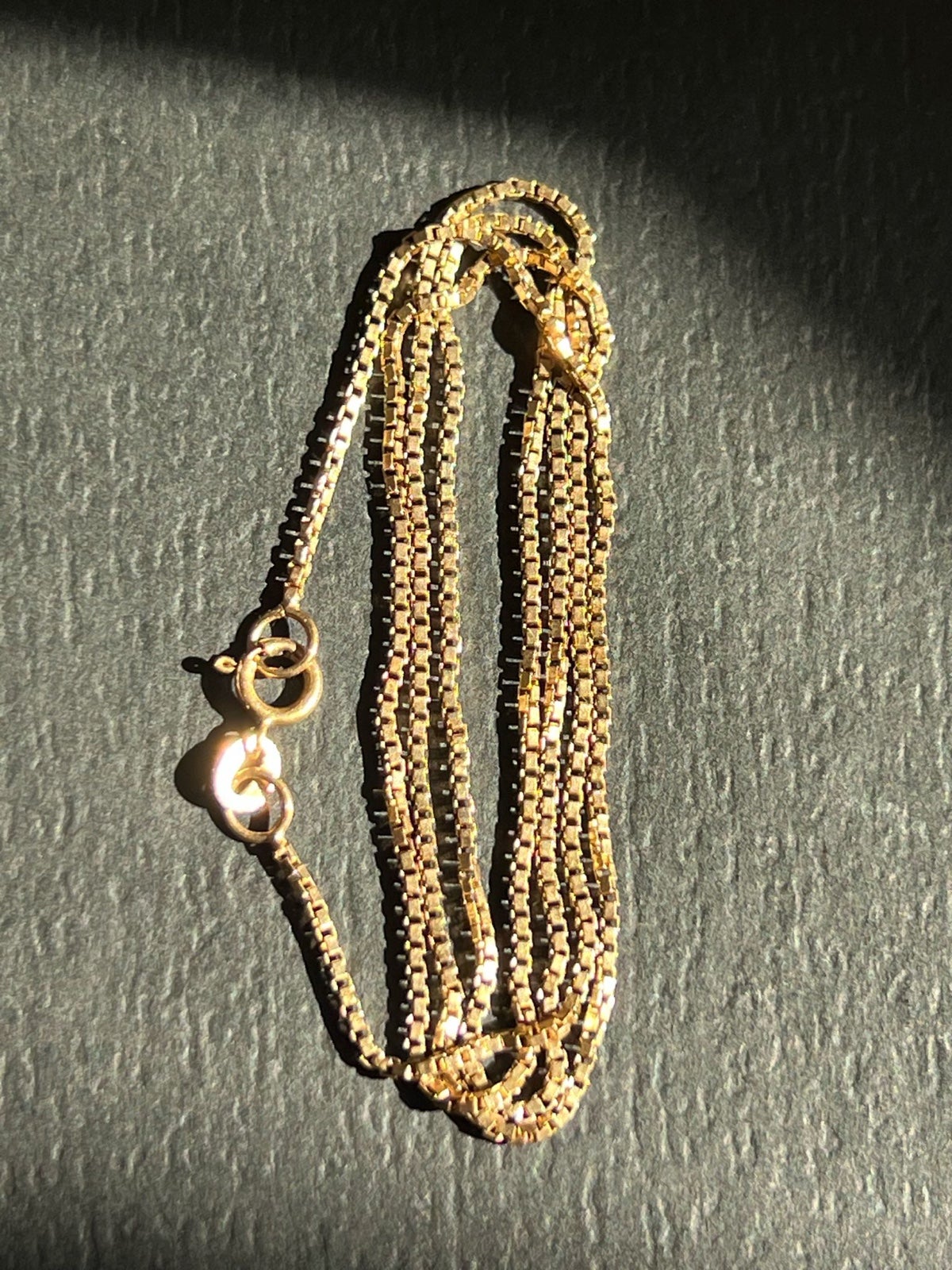 14k god box chain necklace