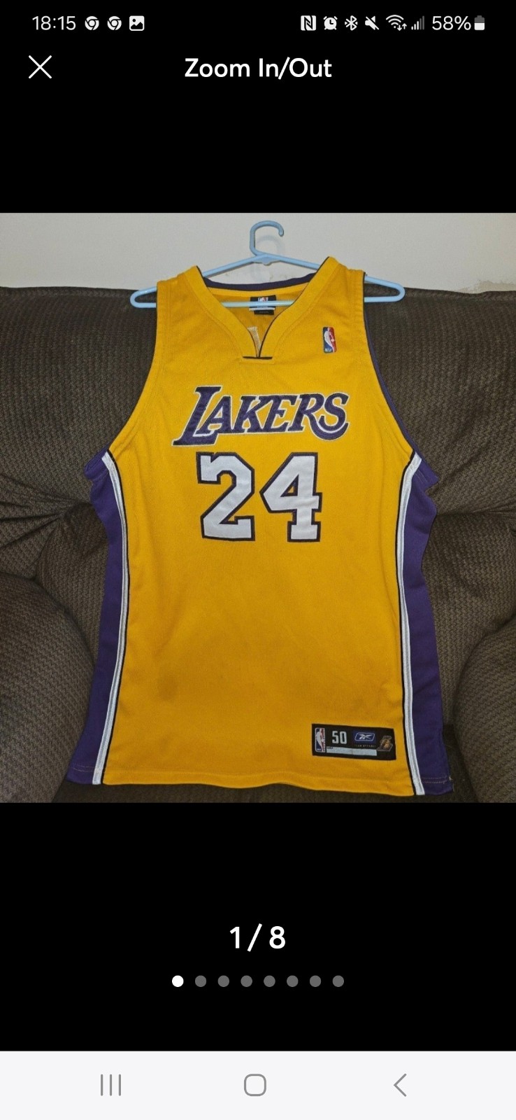 Reebok Authentic Lakers NBA Jersey