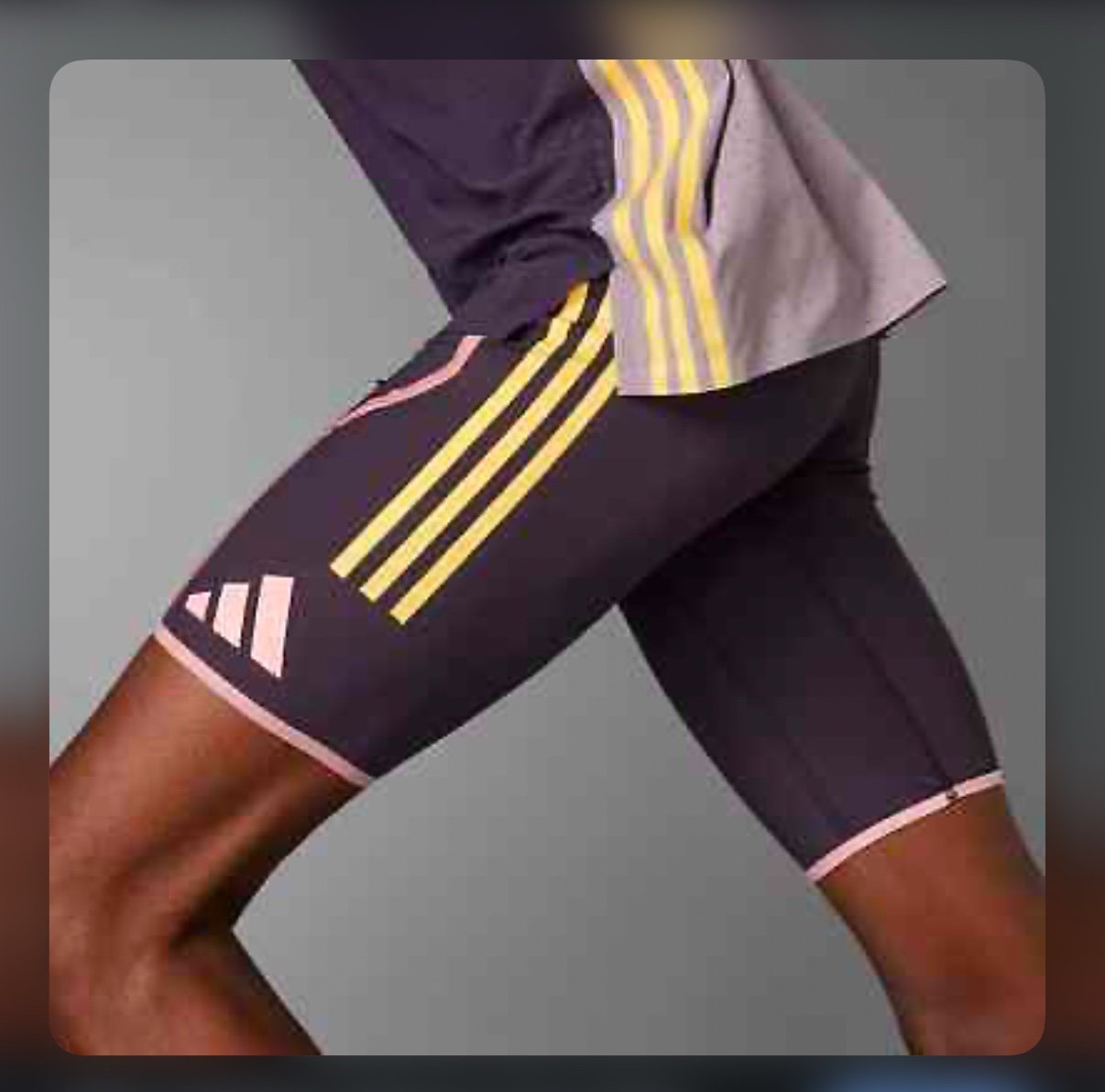 Adidas Adizero Promo Running Short Tights IN1119 Purple/Yellow Men’s XL 130