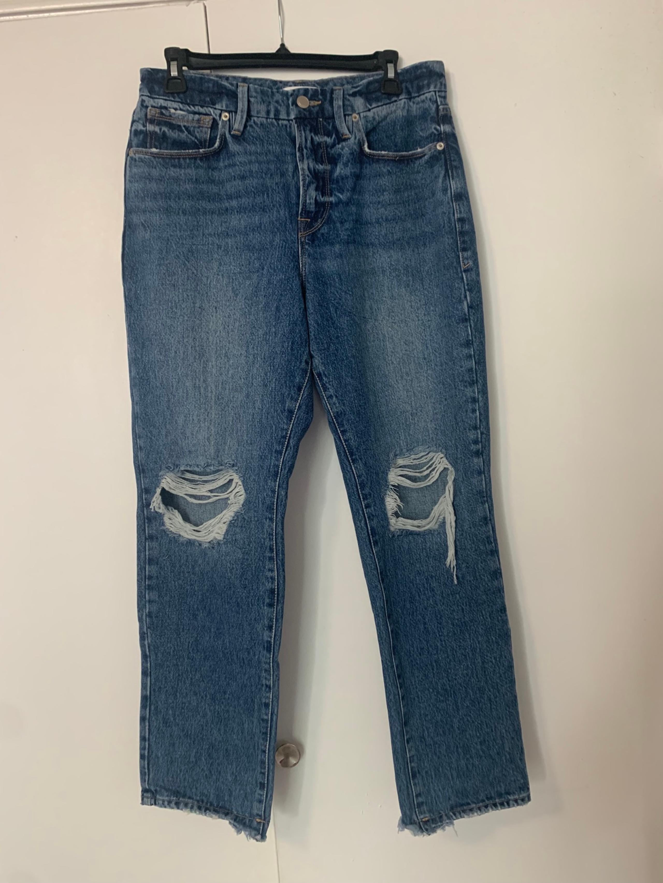 Good American Ripped Boyfriend Jeans
