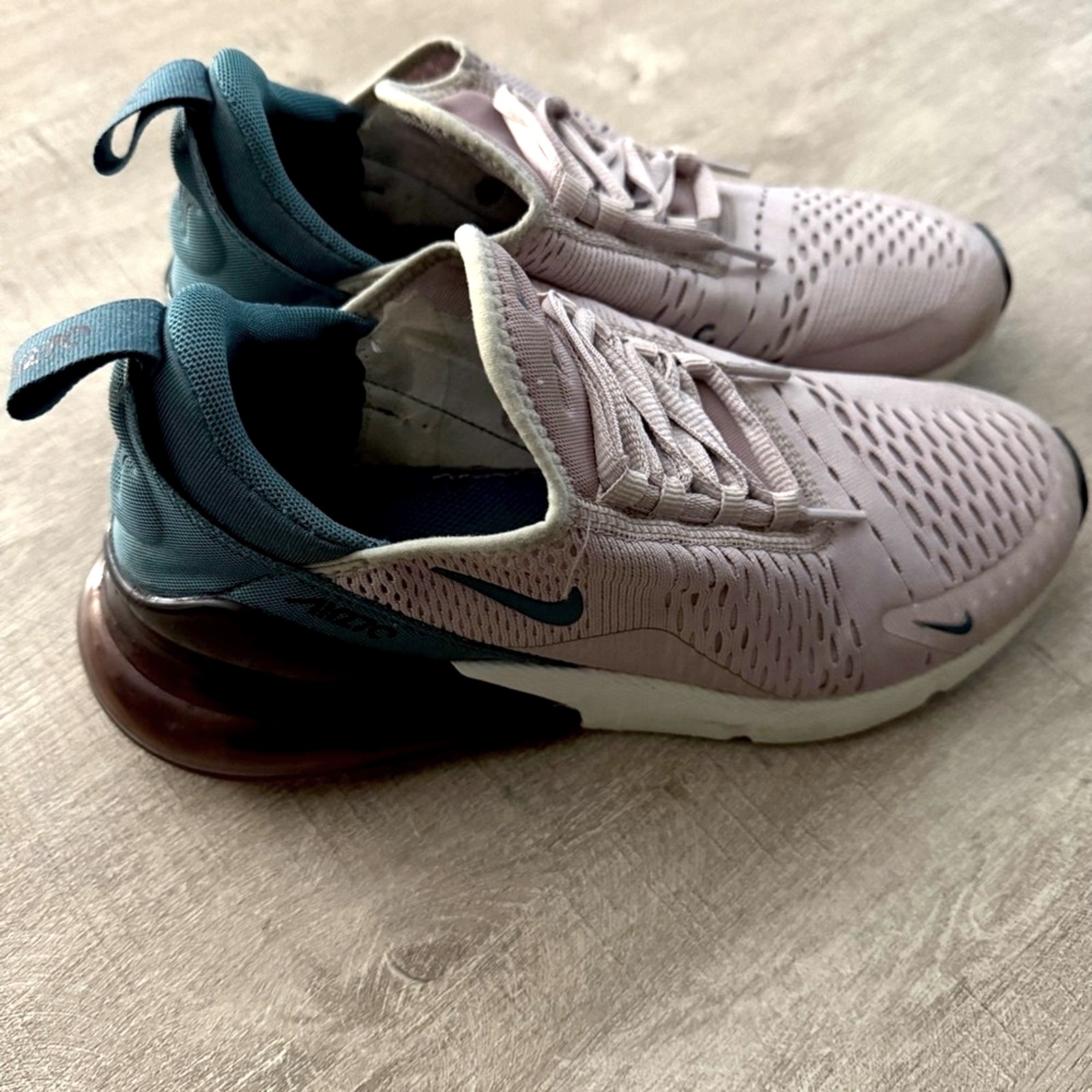NIKE Air Max 270 Running Shoes Celestial Rose Teal Size 8.5