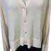 Theory V-Neck Cardigan Cotton Blend in Parchment Lightweight sz Medium