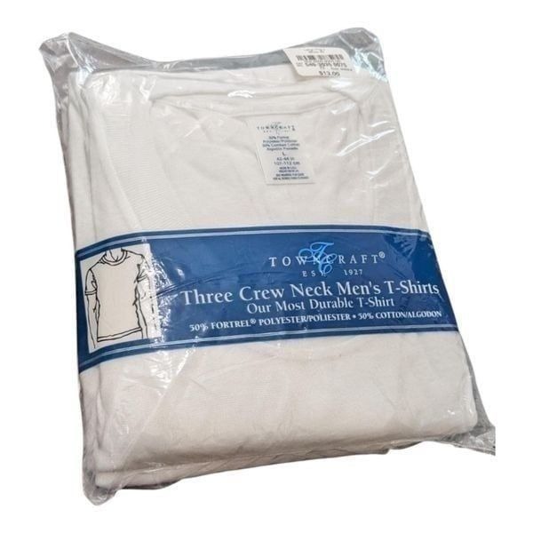 JCPenny Vintage Towncraft Mens Crew Neck T-Shirt L (42-44) 3 Pack New/Sealed