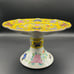Antique Japanese Fukagawa Arita Enameled Yellow Ground Porcelain High Foot Plate