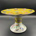 Antique Japanese Fukagawa Arita Enameled Yellow Ground Porcelain High Foot Plate