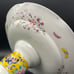 Antique Japanese Fukagawa Arita Enameled Yellow Ground Porcelain High Foot Plate