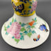 Antique Japanese Fukagawa Arita Enameled Yellow Ground Porcelain High Foot Plate
