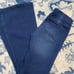 FREE PEOPLE Penny dark wash blue jean pull on bell bottom flare leg jeans sz 26