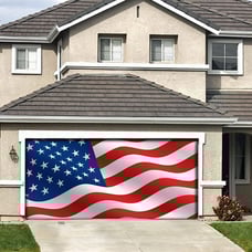 American Flag Vinyl Garage Door Banners 7X16ft Seasonal Garage Door Banners
