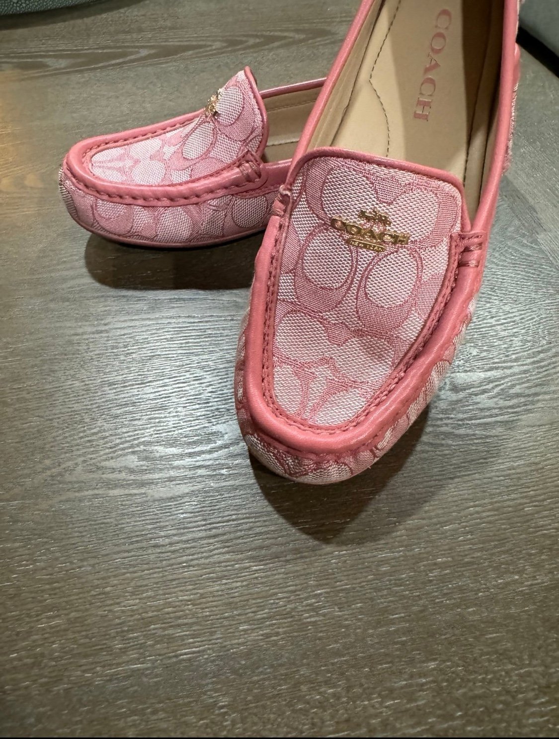 Pink coach loafers Size 5