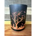 Halloween Graveyard Glass Candle Holder 8” Tall 6” Wide