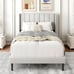 Queen Size Bed Frame with Upholstered Wingback Headboard, Sand