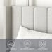 Queen Size Bed Frame with Upholstered Wingback Headboard, Sand