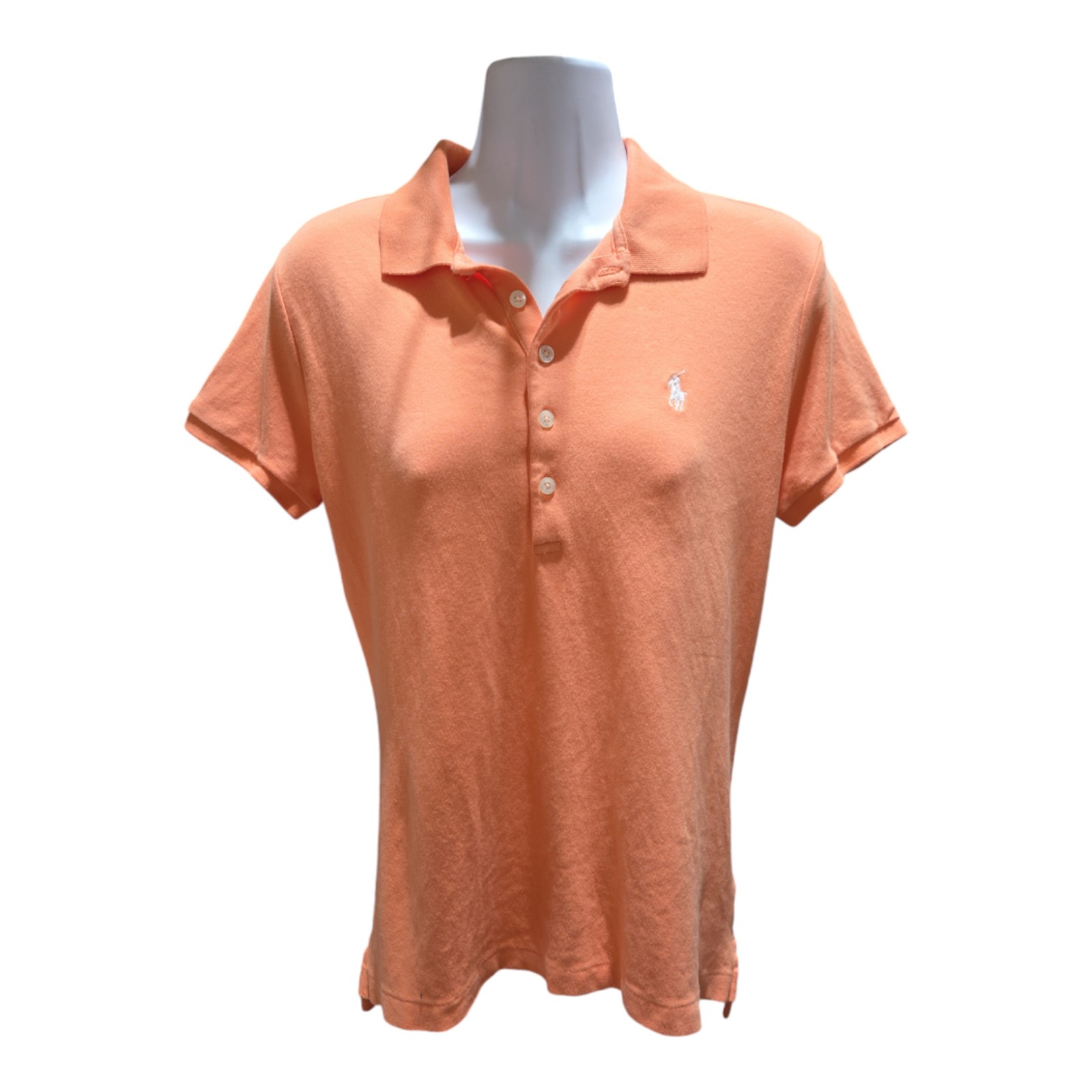 Polo Ralph Lauren Women's Slim Fit Stretch Polo Shirt Key West Orange Size Large