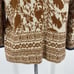 Chico's Embellished Cardigan Jacket Cotton Round Neck Printed Bronze Cream Small