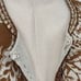 Chico's Embellished Cardigan Jacket Cotton Round Neck Printed Bronze Cream Small